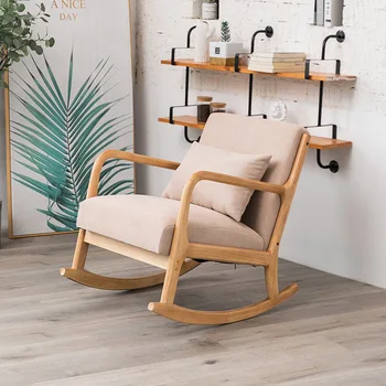 Formwell Šūpojot Atpūtas Krēsls, Atpūtas krēsls uz dzīvojamās istabas, gultas vietas, stabilu koka rāmi, ar Jostasvietas spilvens