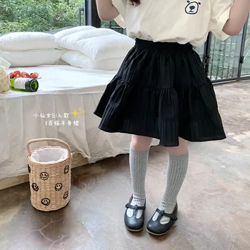 Bērnu Apģērbu 2023 Jaunu Modes Bērni Svārki 2023 Pavasara Vasaras Bērnu Korejiešu Stilā, Īsi Svārki Gadījuma Vienkāršu Melnu Kleitu