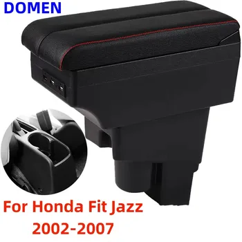 Honda Fit Džeza Elkoņbalsti lodziņā Centrālās noliktavas Saturu Ar Nolaižamu Kausa Caurumu Liela Telpa Divlīmeņu USB Uzlādes 2002-2007
