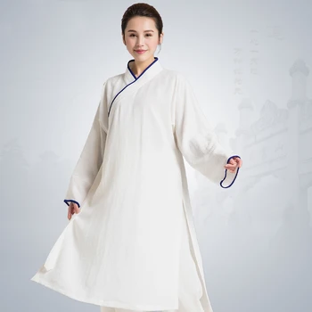 Kung Fu Kleita Tai Chi Drēbes, Cīņas Mākslas Vienotu Ušu Apģērbs Unisex Sievietēm Un Vīriešiem Garās Diagonāles Kabata Kun Master 2023 Jaunas