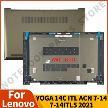 Jaunu LCD Back Cover For Lenovo JOGAS 14C ITL ACN 7-14 7-14ITL5 ir 2021. Apakšā Lietu Aizmugures Vāku Alumīnija Aizstāt Melnīgsnēji Zaļo
