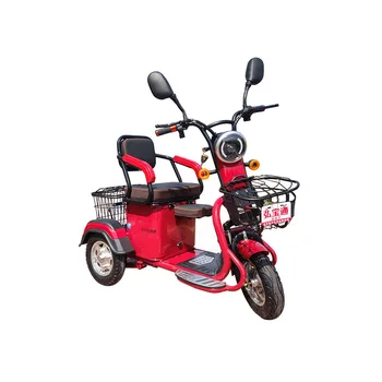 48V12A Elektriskais Tricikls Litija Akumulators Ar Priekšējo Un Aizmugurējo Glabāšanas Grozi Atzveltni 14 Collas Motociklu