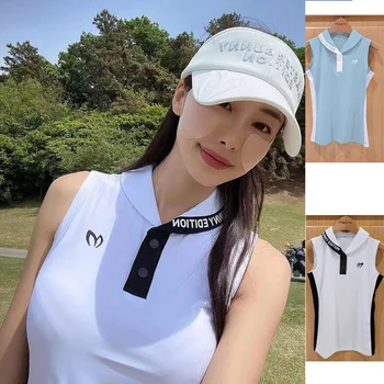 Korejiešu versija Golfa Sieviešu bez Piedurknēm T-krekls Spandex Ātri žāvēšanas jersey Golf drēbes augstu uzrullētu apkakli Slim top