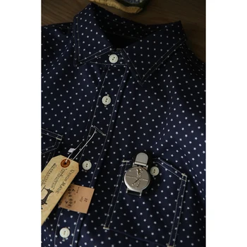 JĀNIS DONG Amerikāņu Retro Gadījuma Wabash Zvaigznes Krekls Vintage Vīriešu Kabatas WorkShirt