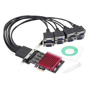 PCIE, Lai 8 Portu RS232 Paplašināšanas Kartes, PCI-E X1, 8 Porti DB9 Sērijas Kartes, 8 Chipset PCI-Express Kontrolieris Karti