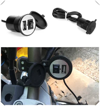 Universālo motociklu USB mobilā telefona lādētājs slēdzis ūdensizturīgs par SUZUKI GSF650 BANDĪTU GSX1250 F SA ABS GSX1400 GSX650F