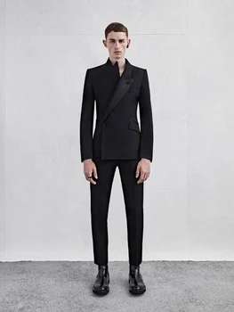 Viena krūšu Elegants Vīrs Uzvalku, Pilna Vīriešu Uzvalku Uzstādīt Kāzu Luksusa 2023 Kostīmi, Žakete Apģērbi Peldkostīmi