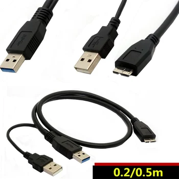 USB3.0 valsts Mikrouzņēmumiem B savienojuma kabelis/datu kabelis 0,5 metri