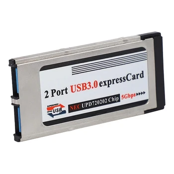 2X ātrgaitas Dual 2 Port USB 3.0 Express Card 34mm gabals Slots Express Card PCMCIA Pārveidotāja Adapteris Klēpjdatoru Grāmatiņa