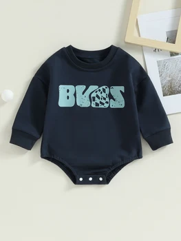 Baby Boy Fall Apģērbu Komplekts ar garām Piedurknēm Romper Karikatūra Izdrukāt Džemperi sporta Krekls - Burvīga Toddler Apģērbs Jaundzimušajiem