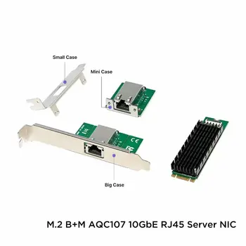 10Gb Tīkla Karte B+M Taustiņu M. 2 RJ45 Gigabit Ethernet Tīkla Adapteris 10G/2.5 G/1000M Interneta NIC Lan Kartes Marvell AQC107 Mikroshēmas