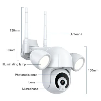 Tuya Prožektors, Pagalma Apgaismojumu, Kameras Tuyasmart PTZ 3MP Āra WiFi IP IS Ūdensizturīgu IP66 Mājas Dārzā CCTV Drošības Cam