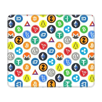 Kriptogrāfijas Monētas Altcoin Blockchain Logo Spēlētājs Peles Paliktņa Neslīdoša Gumijas Pamatne Peles Paliktnis Biroja Galda Datoru Bitcoin Ethereum Mat