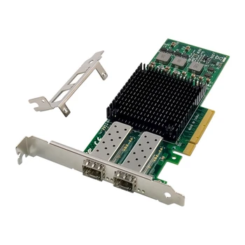 1Set PCIE X8 BCM57810 Dual Optiskais Ports, Tīkla Karte, 10G SFP+ Servera Šķiedras Tīkla Karte Ethernet Tīkla Karte Zaļa