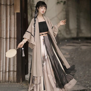 Sākotnējā Hanfu Uzvalks Sieviešu Uzlabota Ilgi Guzi katru Dienu Seno Stila Qi Vidukļa Ru Svārki Seno Kleita 3 Gabals Komplekts