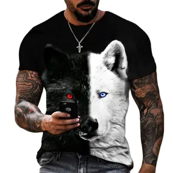 Jaunas Vasaras 3D Zvēru, Dzīvnieku Drukāt Rakstu Vīriešu T-Krekls Zaudēt Sviedru Absorbējošu Elpojošs Melns Un Balts Dizains Izmēra T-Krekls