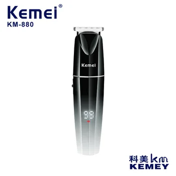 kemei matu trimmeris KM-880 USB lādējamu hair clipper frizūra mašīna naftas vadītājs clipper gravēšana balināšanas LCD matu griešanai