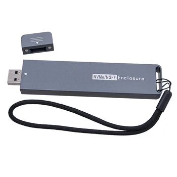 Dual Protokolu M. 2 SATA NVME USB Adapteri Gadījumā SSD M2 NGFF Būra NVME USB 3.1 10Gbps Lodziņā Atbalsta M/B+M Taustiņu M. 2 SSD RTL9210B