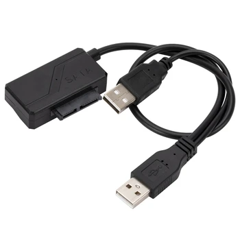SATA7P+6P Ar USB2.0 Grāmatiņa Ārējo Optisko Disku, Kaste, Datu Kabelis USB SATA Viegli, Disku Vadu Ar Barošanas 30Cm