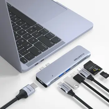 Lention USB C Portatīvo centru ar 100W Jaudu Piegādes 40Gbps USB C Datu 4K HDMI 2 USB 3.0, gan Gigabit Ethernet tīkla Adapteris MacBook Pro