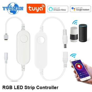 Wifi RGB Kontrolieris LED Lentes Tuya Smart Controller Lampas Lentes 4pin LED Remote Controler For SMD 5050 2835 Strip Gaismas DC 12-24V