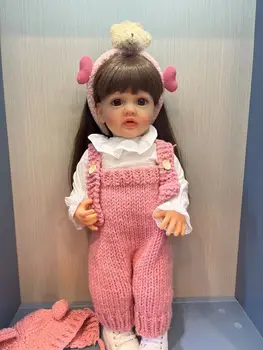 NPK 55CM Pilna Ķermeņa Silikona Betija Atdzimis Lelle Ūdensizturīgs Toddler Jaundzimušo Meitene Lelle Princese Spilgti Sof Touch Baby Doll