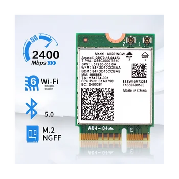 WiFi 6 AX201 Bluetooth 5.0 Dual Band 2.4 G/5G Bezvadu NGFF Pogu Wifi Tīkla Karti AX201NGW 2,4 Ghz / 5 ghz 802.11 Ac/ Ax