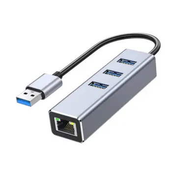 Kompakts Sadalītāja Adapteris Kompakts dokstacija Vadītāja-bezmaksas 4 Port USB 3.0 Ethernet Pārveidotājs Stabilu Izejas
