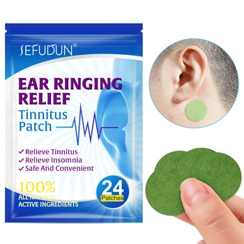 24pcs=1bag Tinītu veselības aprūpes uzlīme auss zvana Kurlums grūti dzirdes Zudums plast Uzlabo Miegu palīdzības Earache Ārstēt plāksteris