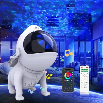 WiFi Space Dog LED Galaxy Zvaigžņu Projektors-Nakts Gaisma ar Bluetooth Skaļruni Zvaigžņotām Miglājs Atmosfēru Lampas Istabas Interjeru Nakts Lampas