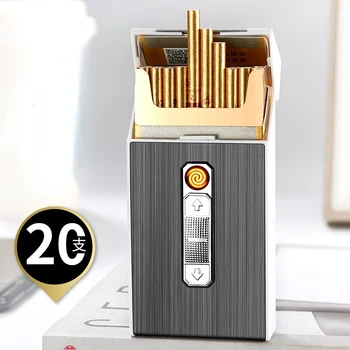 A15 slim 20-pack USB lādējamu piepīpētāja volframa kvēldiega aizdedze integrēta šķiltavas cigarešu kārbas, dāvanu