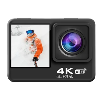 Mazumtirdzniecības 4K 60FPS Wifi Action Camera Anti-Shake DV Kamera Dual Screen 170° Platleņķa 30M Ūdensizturīgs Sporta Kameras