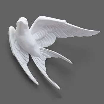 3 Gab. Putnu Dekors Mākslīgie Rota Sienas Rotājumi Rotājumi Portatīvo Amatniecības Atdarina Bezdelīgas Modeli, Baltie Sveķi