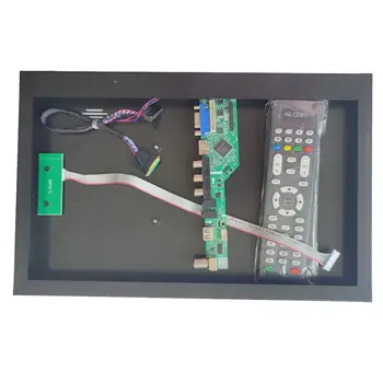 AV TV VGA Kontrolieris dēlis + Alumīnija sakausējuma metāla gadījumā panelis aizmugurējais vāciņš, kaste, USB Komplekts LCD B156XTN04 1366*768 15.6