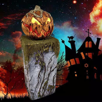 Halloween Gourdo Ķirbju Apgaismojums Halloween Gourdo Jack-O-Laternas Dekori, Atveras Mute Runā Halovīni Ķirbju Gaismas Iekštelpu