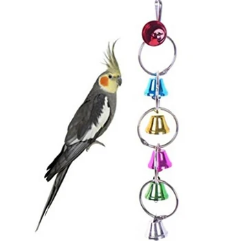 1Pc Krāsains Papagailis Rotaļlietas Bell String Putnu Rotaļlieta Papagailis Nesaskrāpē Rotaļlietas Putnu Mājas Apdare