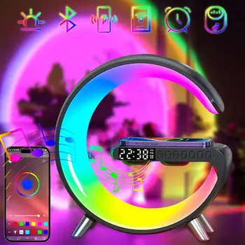 Rgb Galda Lampas Bluetooth Skaļruni App Kontroles Mūzikas Ritmu Pikaps Pulkstenis Modinātājs Smart Home Krāsu Apdare, Atmosfēru Gaismas