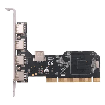 PCI, lai USB2.0 Paplašināšanas Karti Darbvirsmas PCI līdz 5 USB2.0 480Mbp HUB Čipu Paplašināšanas Karšu Adapteri