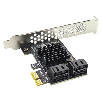 4 Portu SATA III PCIe Paplašināšanas Karti 6Gbps SSD Adapteri PCI-e, PCI Express x1 Kontrolieris Valdes Paplašināšanas Kartes Adapteris Konvertētājs