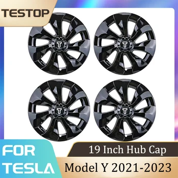 19 Collu Hub Klp Tesla Model Y 2021-2023 Veiktspējas Rezerves Riteņa Klp Automobiļu Pilna Loka Segtu Piederumi Hubcap 4gab