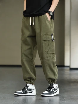 2023 Jaunu Vīriešu Joggers Baggy Kravas Bikses Streetwear Multi-Kabatas Ikdienas īsās Treniņbikses Vīriešu Kokvilnas Harēma Bikses Plus Lieluma 8XL