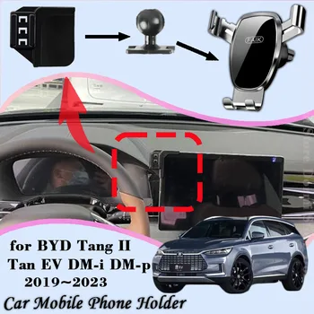 Auto Mobilo sakaru Kandidēt BYD Tang II Tan EB DM-i DM-p 2019~2023 Gaisa Ventilācijas Mobilais Turētājs Smaguma Car Mount Holder Piederumi