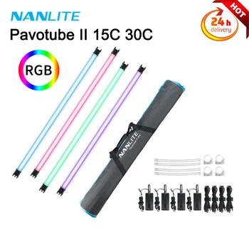 Nanlite PavoTube II 15C 30C RGB LED Gaismas Caurule 3300k-5600K Rokas Gaismas Stick Video Filmu Studijas Gaismu Fotogrāfijas, Video Filmu