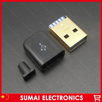 20sets 3U Gold Plating DIY 3 in 1 USB 3.0 vadu ligzdas ligzdas Tips Mini USB Male Plug + Plastmasas apvalks