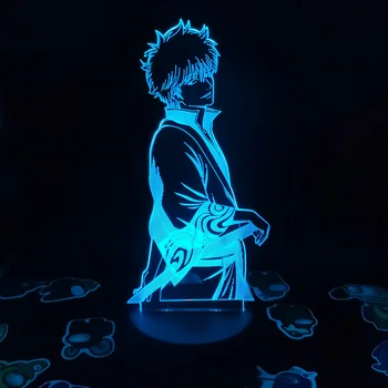 Gintama sakata gintoki nepāra darbavietas un 3D anime led, lavas lampas ilūziju Nakts gaisma radošo atdzist dāvanas draugiem Manga perifērijas
