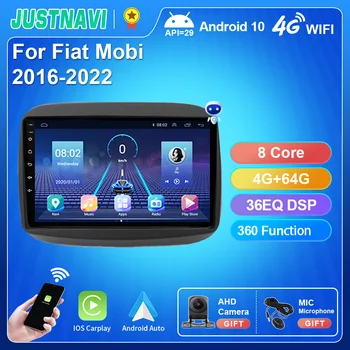 JUSTNAVI Android 10 Auto Radio Fiat Mobi 2016-2022 Multivides Video Atskaņotājs CarPlay GPS Navigācijas DSP IPS Ekrāns Nav 2din DVD