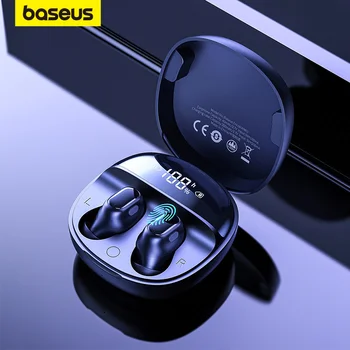 Baseus WM01 Plus Bezvadu austiņas TWS Bluetooth earbuds, stereo ūdensizturīgs prettrokšņa austiņas spēlētājs LED ciparu displejs