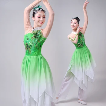 Yangko Apģērbu Dejot Tautas Dejas Kostīms Sieviešu Klasiskā Ventilators Valsts Vidukļa Bungas Uzvalks Tradicionālo Ķīniešu Deju Jumta
