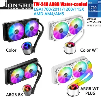 JONSBO TW4-240 ARGB Cpu All-in-one aukstā ūdens radiators 120mm Fani 2 Spogulis ARGB Pu0mp CPU Šķidruma Dzesētājs LGA 1200 115X 1700 AM5