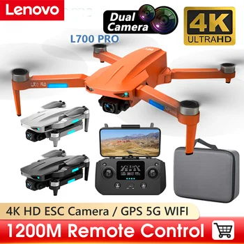 Lenovo L700 PRO Dūkoņa 4K Profesionālā HD Dual Camera Brushless Motors GPS 5G WIFI RC Attālums 1.2 KM FPV Quadcopter VS L900 PRO SE